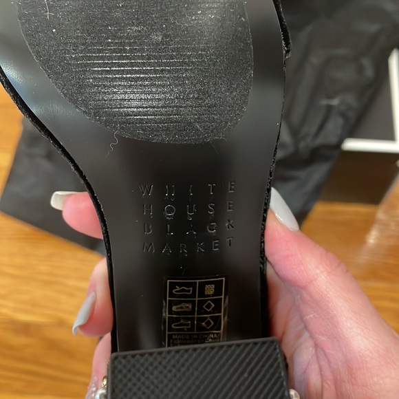 Pearl Embedded Suede Heels - Picture 5 of 5